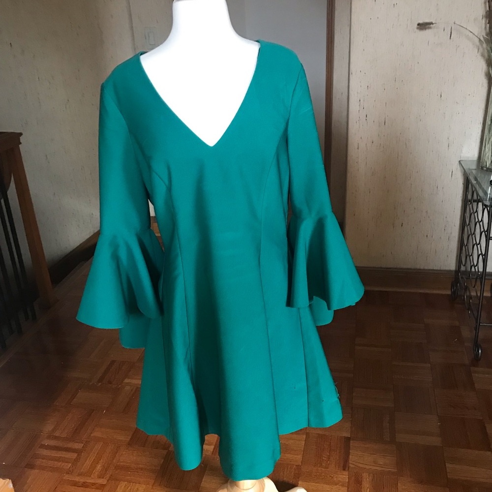Belle Badgley Mischka kelly green dress size 12